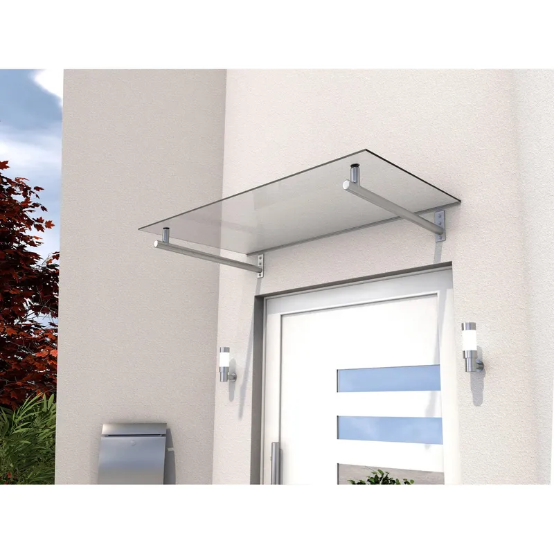 Gutta Glasvordach HD 140 Edelstahl Klar 140 × 80 cm